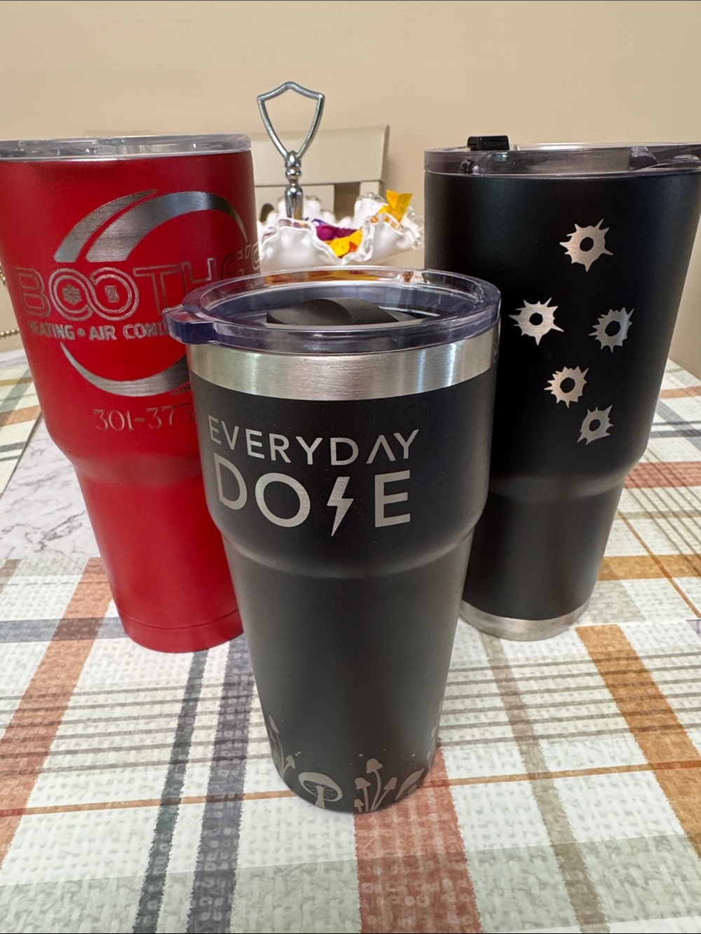 Black/Rd  Stainless Steel Insulated Travel Tumblers